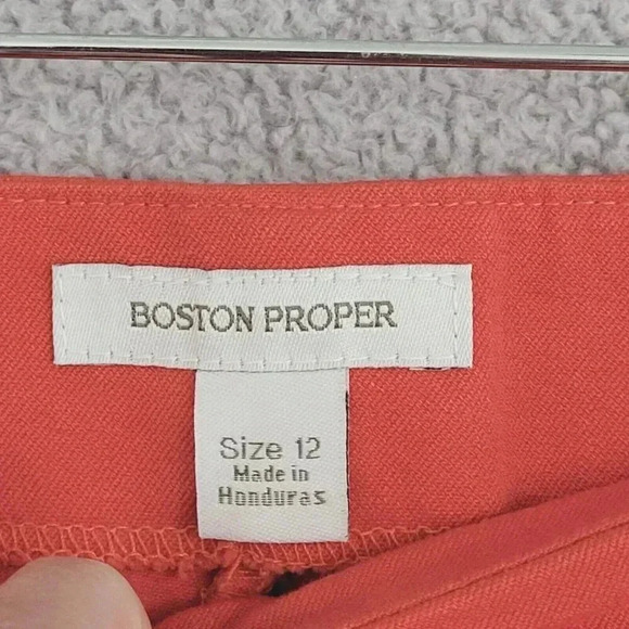 Boston Proper Women's 12 Red Dress Ankle Pants Side Zip  30PT - Picture 4 of 7